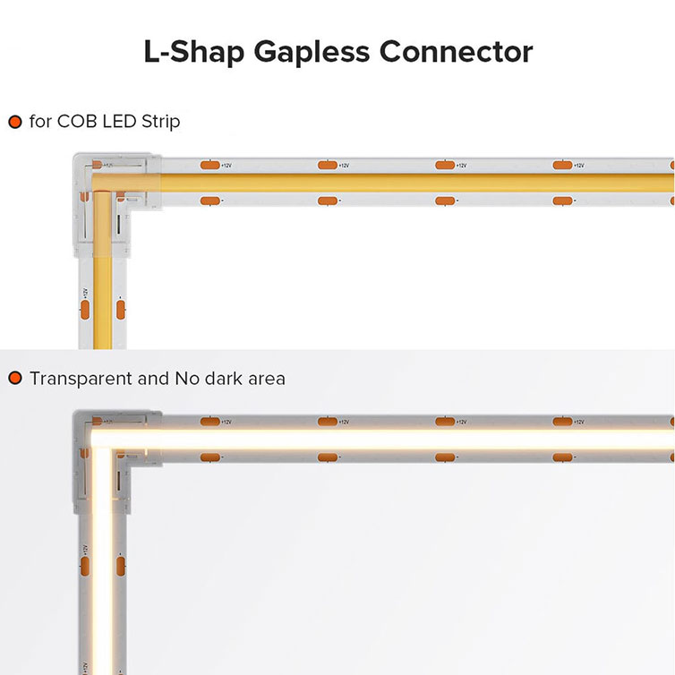 2/3/4Pin L-Shape COB LED Strip Light Corner Connectors, No Dark Area 2/3/4Pin L-Shape COB LED Strip Light Corner Connectors, No Dark Area